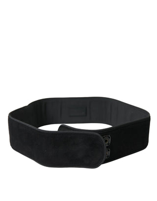 Elegant Suede Waist Belt In Timeless Black