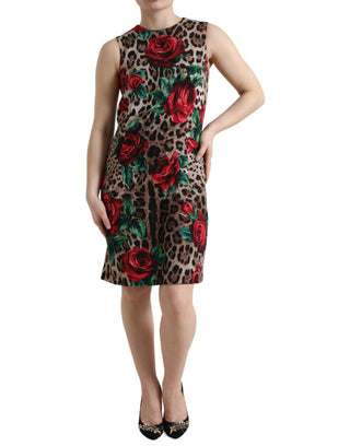 Elegant Leopard Floral A-line Dress