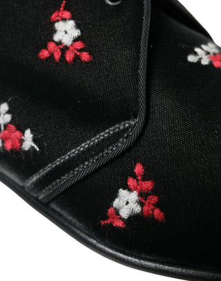 Elegant Black Velvet Embroidered Formal Shoes