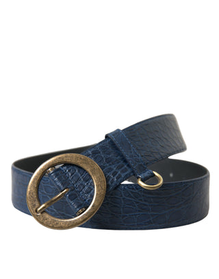 Elegant Italian Leather Belt With Metal Buckle