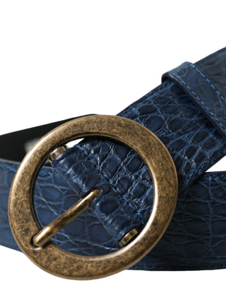 Elegant Italian Leather Belt With Metal Buckle