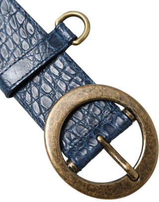 Elegant Italian Leather Belt With Metal Buckle