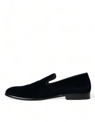 Elegant Black Velvet Loafers For Men
