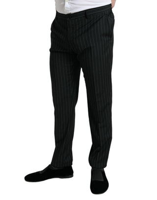 Black And White Striped Skinny Dress Pants