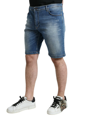 Exquisite Italian Designer Denim Bermuda Shorts