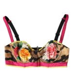 Floral Silk Blend Bustier Crop Top