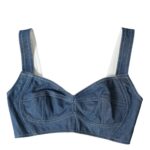 Elegant Blue Bustier Crop Top