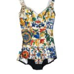 Elegant Printed Silk Blend Bodysuit Top