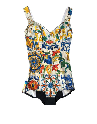 Elegant Printed Silk Blend Bodysuit Top