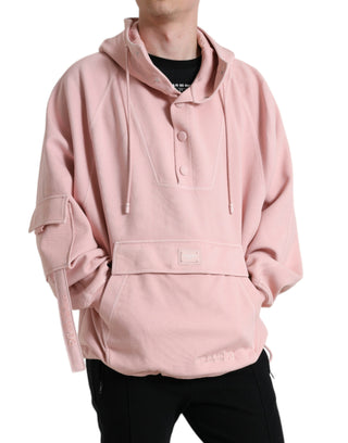 Elegant Pink Pullover Sweater With Hood