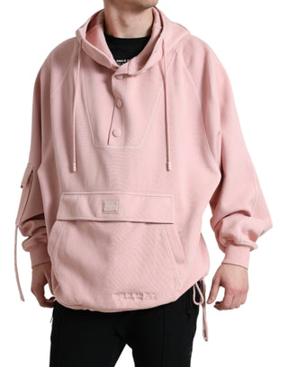 Elegant Pink Pullover Sweater With Hood