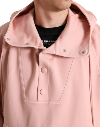 Elegant Pink Pullover Sweater With Hood