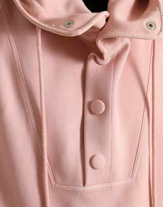 Elegant Pink Pullover Sweater With Hood