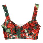 Floral Bustier Crop Top - Multicolor Elegance