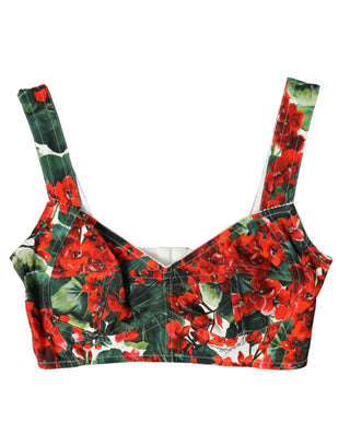 Floral Bustier Crop Top - Multicolor Elegance