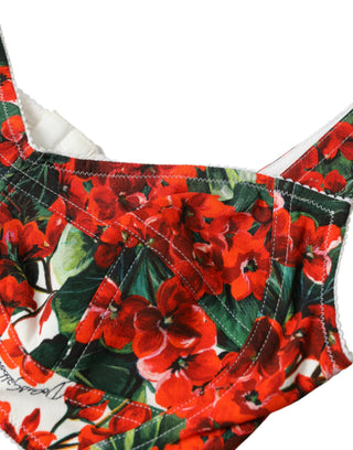 Floral Bustier Crop Top - Multicolor Elegance