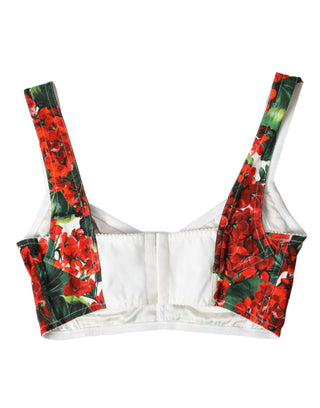 Floral Bustier Crop Top - Multicolor Elegance