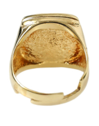 Elegant Gold Plated Logo Engraved Ring