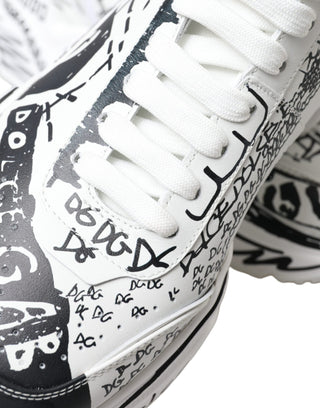 Daymaster Graffiti Print Mid Top Sneakers