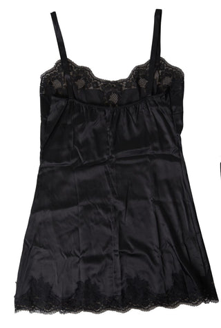 Sultry Black Silk Camisole Top