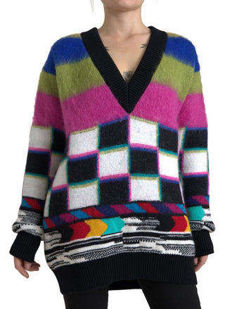 Multicolor V-neck Luxury Pullover Sweater