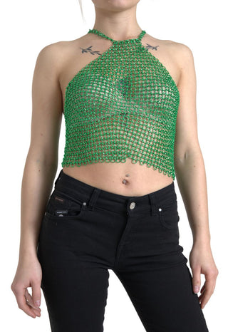 Emerald Halter Cropped Tank Top