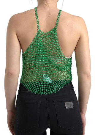 Emerald Halter Cropped Tank Top