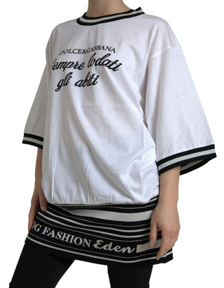 Elegant White Cotton Crew Neck Tee