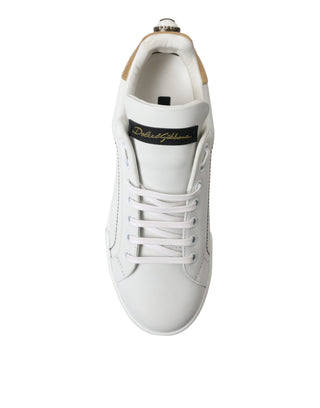 Elegant Portofino White Leather Sneakers