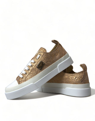 Elegant Gold Low-top Sneakers - Chic Comfort Footwear