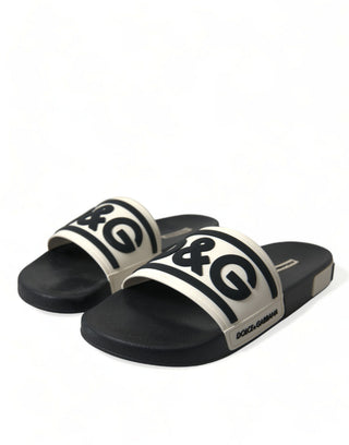 Black White Rubber Sandals Slippers Men Shoes