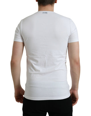 White Cotton Round Neck Crewneck Underwear T-shirt