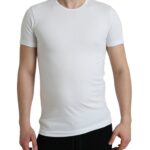 White Cotton Round Neck Crewneck Underwear T-shirt