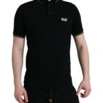 Black Logo Collared Short Sleeves Polo T-shirt