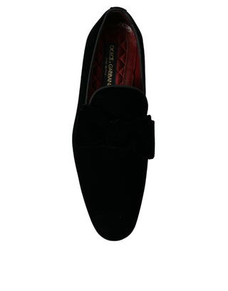 Elegant Black Velvet Loafers - Men's Luxury Footwear