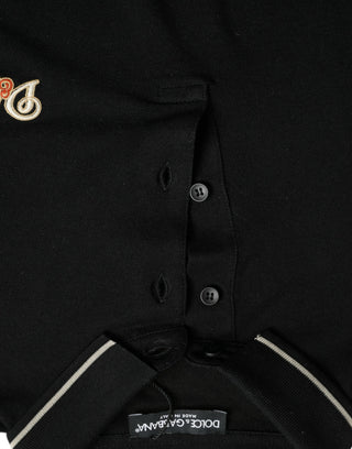 Black Logo Collared Short Sleeves Polo T-shirt