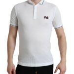 White Logo Collared Short Sleeves Polo T-shirt