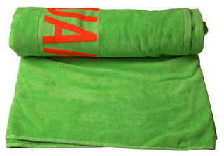 Chic Green Cotton Beach Towel