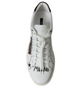 Exclusive White Bordeaux Low Top Sneakers