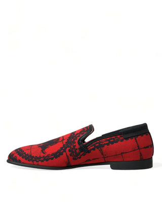 Torero-inspired Luxe Red & Black Loafers