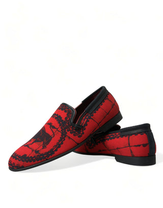 Torero-inspired Luxe Red & Black Loafers