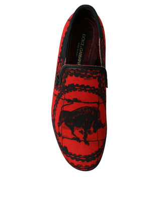 Torero-inspired Luxe Red & Black Loafers