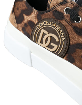 Elegant Leopard Print Casual Sneakers