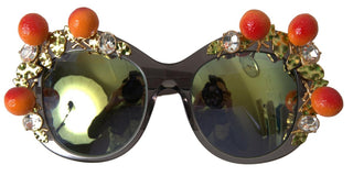 Chic Gray Crystal Applique Women's Sunglasses