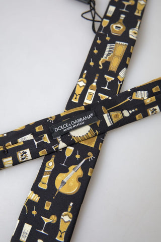 Exclusive Silk Tie With Musical Print