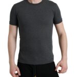 Elegant Dark Gray Crew Neck Tee