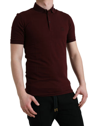 Elegant Maroon Cotton Polo T-shirt