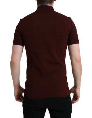 Elegant Maroon Cotton Polo T-shirt