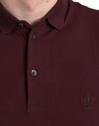 Elegant Maroon Cotton Polo T-shirt