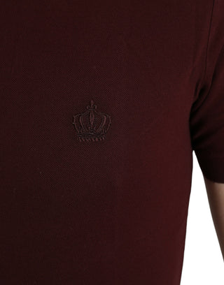 Elegant Maroon Cotton Polo T-shirt